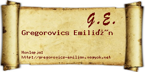 Gregorovics Emilián névjegykártya